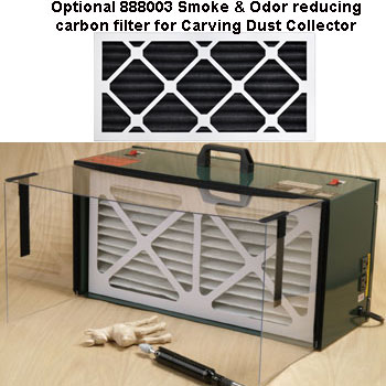 NEW! SMOKE & ODOR REDUCING CARBON FILTER FOR CARVING DUST COLLECTOR